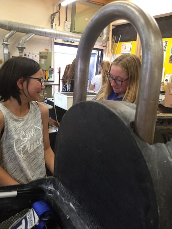 Cassia and Eleanor fitting Basils brake light 350 pixels