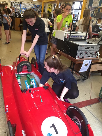 Jenny Victoria carrying out pre race scrutineering 350 pixels
