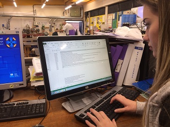 emma creating the scrutineering checklist 350 pixels